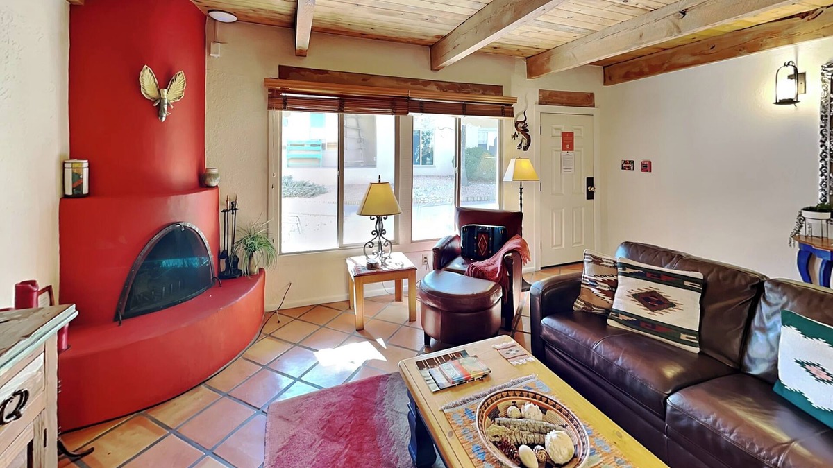 Northeast Santa Fe Condo | Artist Rd 7 | Cozy Fireplace, Pool Access, Centrally Located