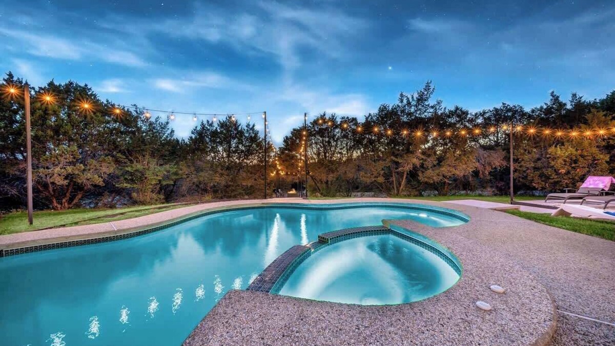 West Oak Hill House | Austin Spacious Haven - Pool, Jacuzzi, Firepit