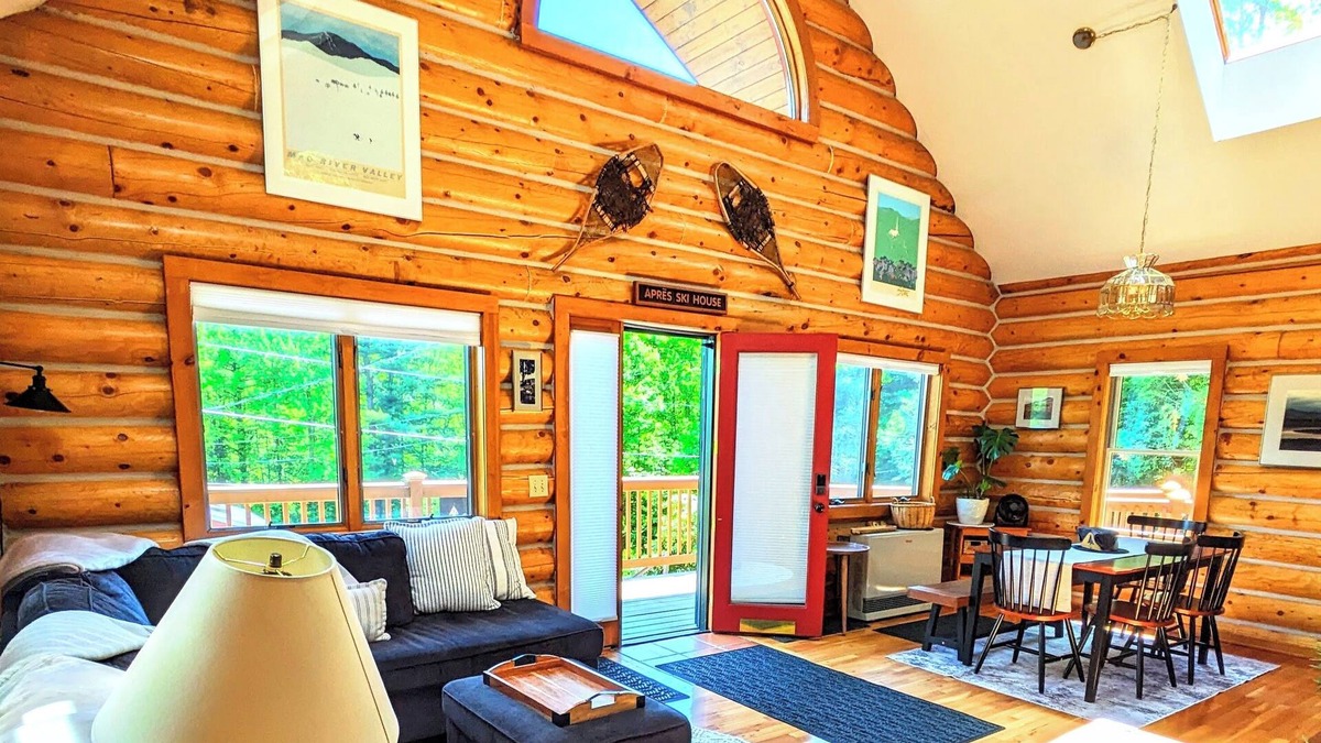 Warren Ski Chalet | Authentic Log Home in Warren. Ski town. Mountain biking. Short walk to lake.