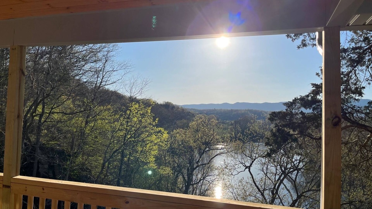Front Royal Cabin | Authentic Mountain Log Cabin Perched On A Cliff Side Above The Shenandoah River