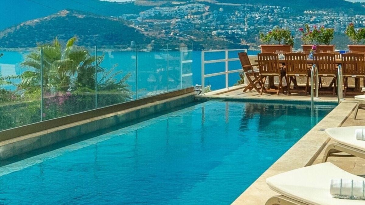 Kalkan Villa | Award Winning Panoramic 4-bed/bath villa 100 m. from beach, pool, jacuzzi, sauna