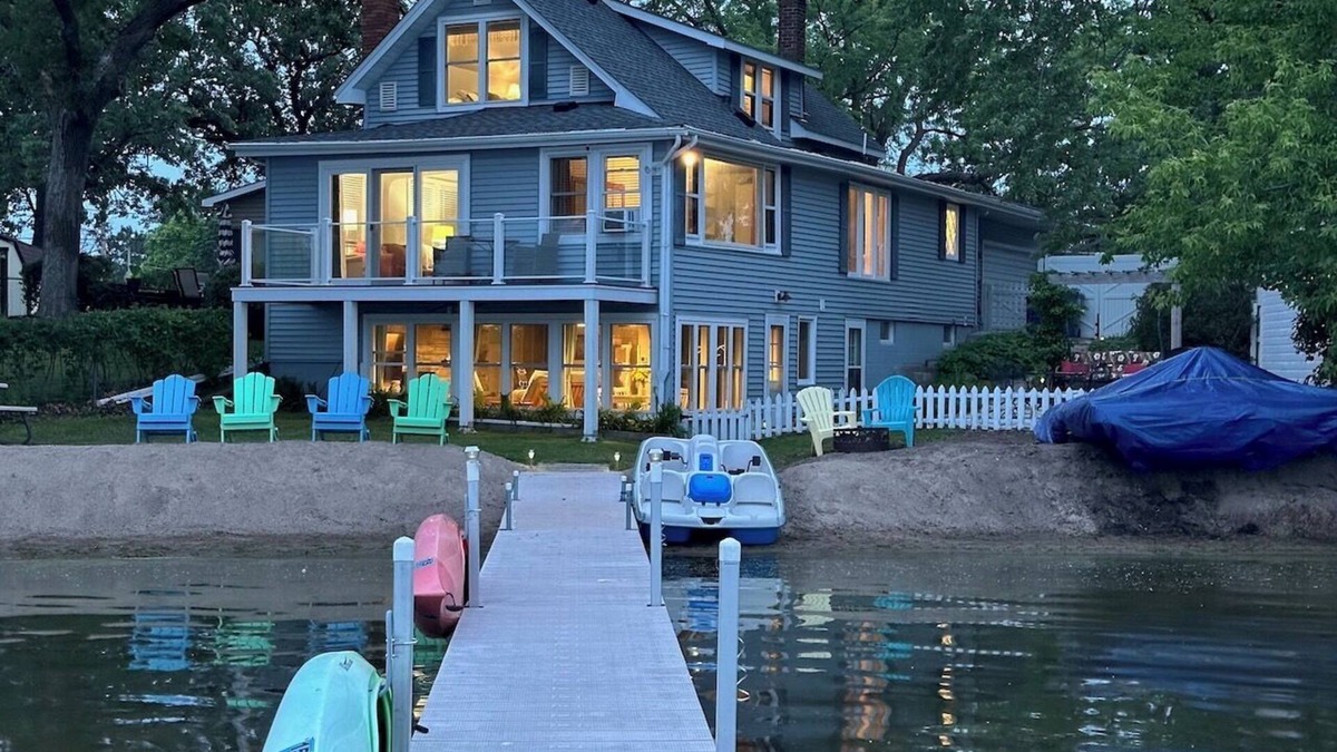 Forest Lake Cabin | Beach Cottage on Forest Lake near downtown with your own SANDY BEACH and dock!