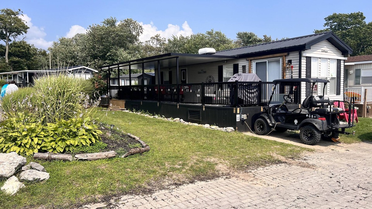 Sherkston Resort | Beach view corner lot with ample space for family games or nightly bonfires!