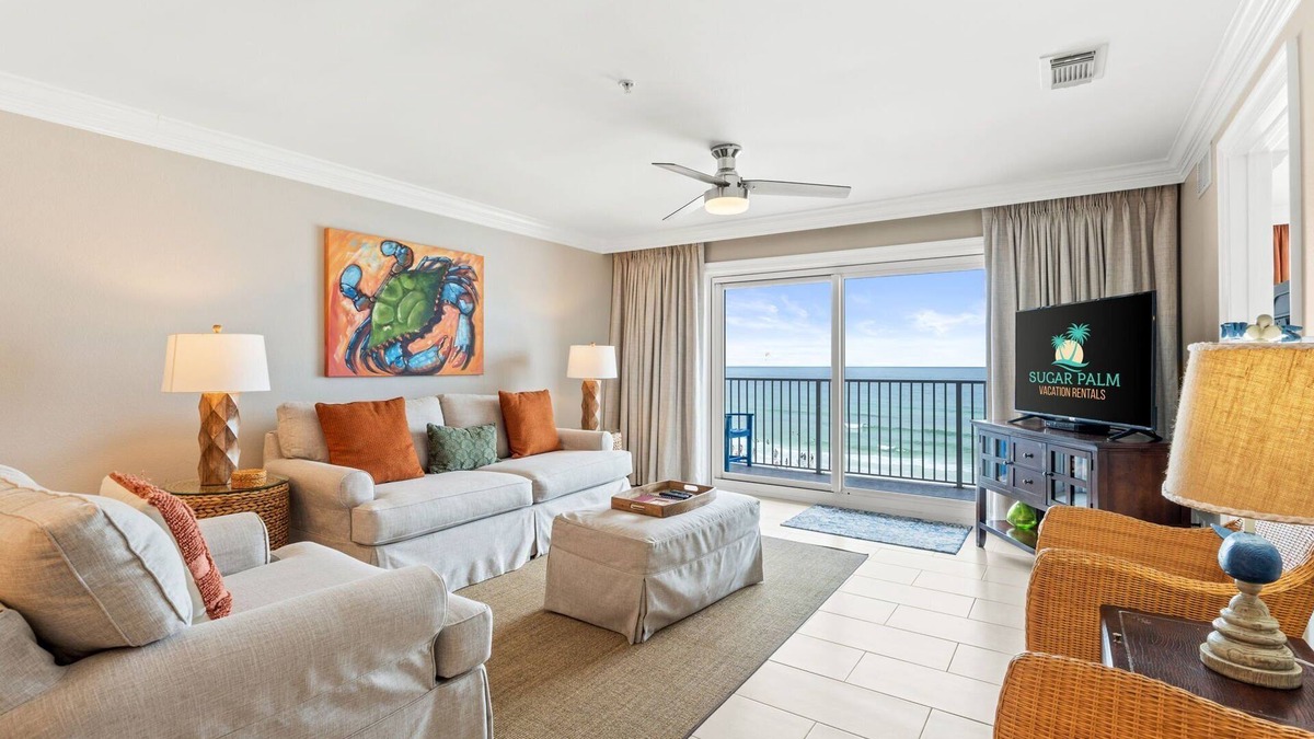 Crystal Beach Condo | Beachfront~2 King Suites~Sunset Balcony~Family Resort w/Pool