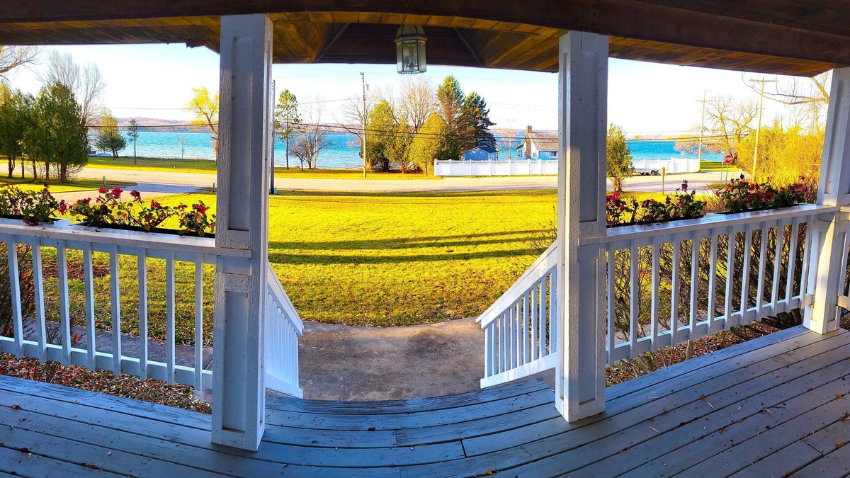 Onekama House | Beachfront home w/dock on Portage Lk. 4 miles to Lk Michigan beach. 4 bdrms.