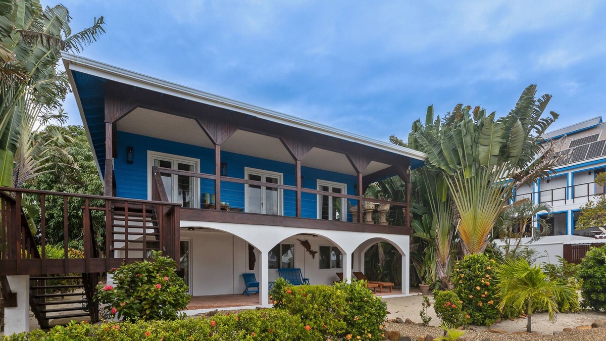 Caribbean Way House | Beachfront home w/ocean view, shared dock/hammocks, partial AC & strong WiFi