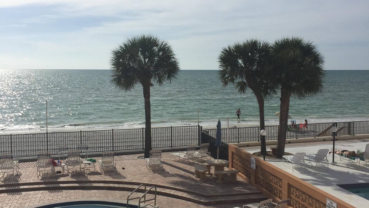 Redington Beach Condo | BEACHFRONT, Steps to the Ocean & Private Pool.
