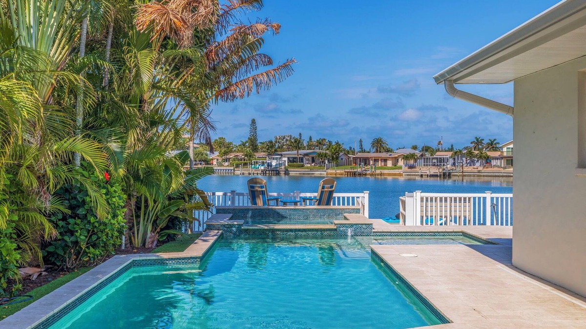 Indian Rocks Beach House | Beautiful 3 bedroom private waterfront 511 Harbor Home in Indian Rocks Beach POOL+Hot TUB