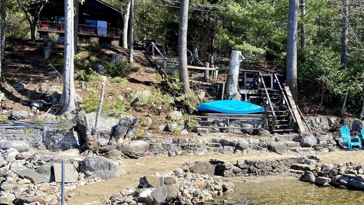 Adirondack House | Beautiful 4 BR lake front house with 100’ private beach