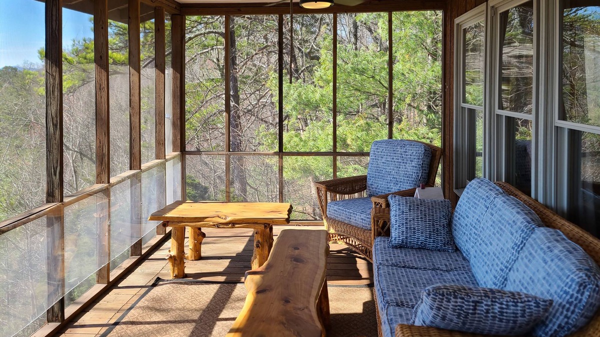 Tallassee Cabin | Beautiful cabin with spectacular view, hot tub, decks, 2 fireplaces & firepit