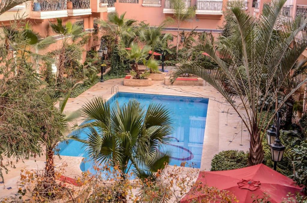 Semlalia Apartment | Beautiful, great equipped 122 m holiday apartment near Majorelle Garden and Gueliz with pool views and a large balcony and terrace