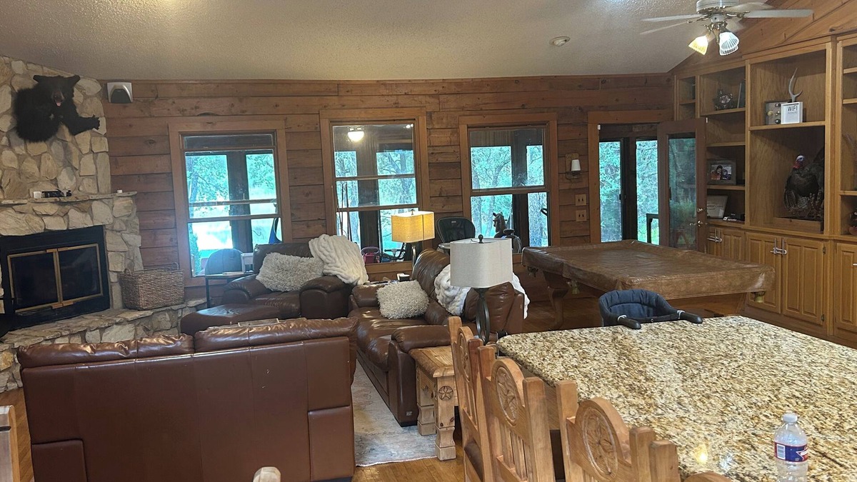 Forestburg Cabin | Beautiful Hidden Gem: Texas themed log cabin on 72 acres next to LBJ Grasslands