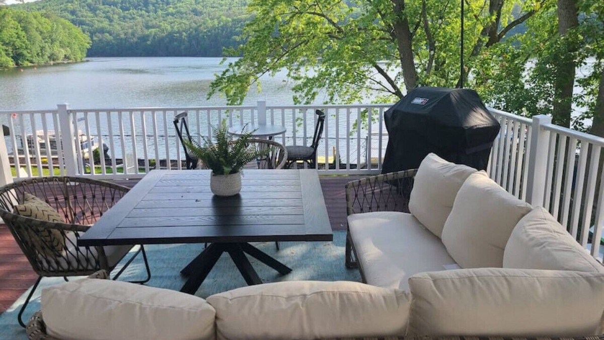 Lake Luzerne-Hadley House | Beautiful home on the river with Private Dock.