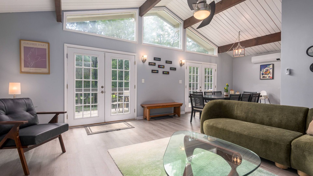 Long Pond House | Beautiful house with expansive deck, fire pits, hot tub and 240V EV charger