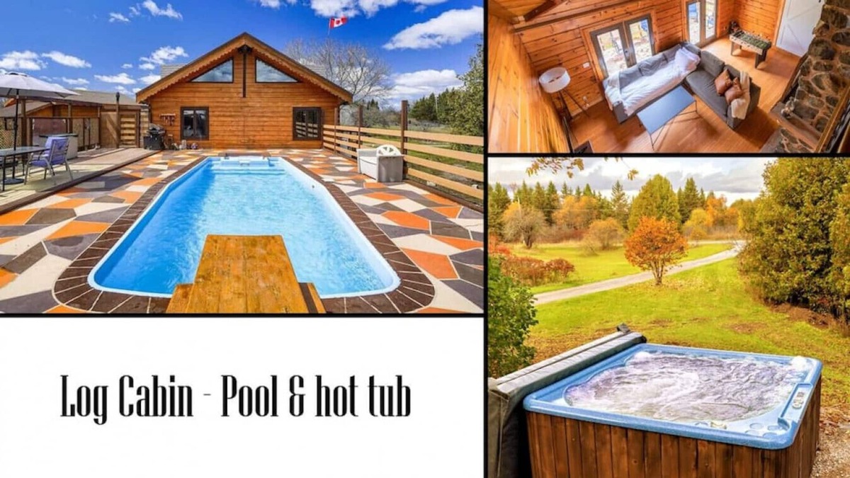 Stirling Cabin | Beautiful log cabin escape - with hot tub & pool