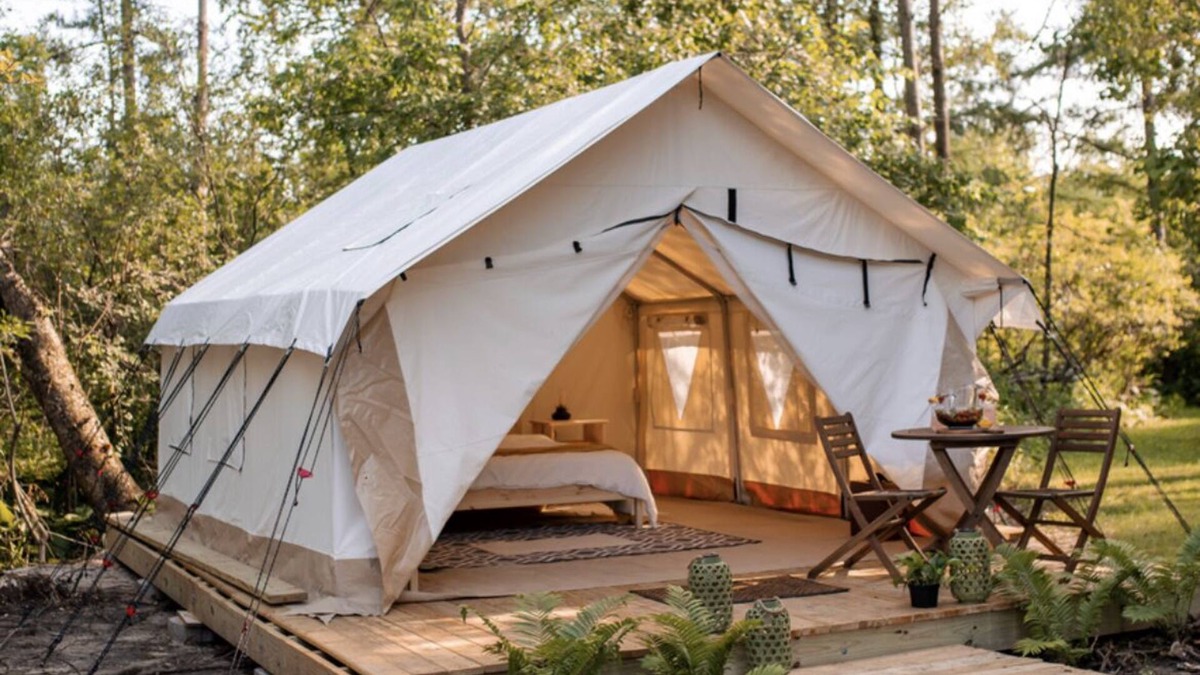 Campbellsport RV Rental | Beautiful Tent at Camp Northern Lights!