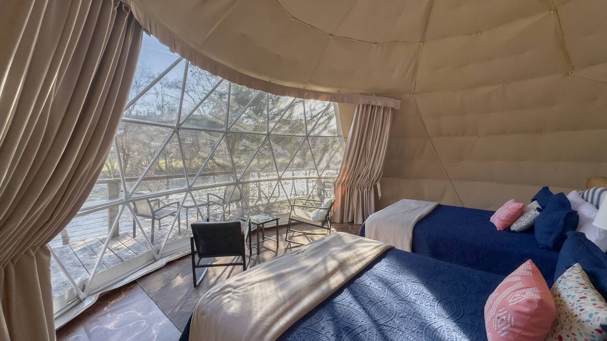 Sutton Apartment | Beautiful Views of the Elk River in the Walnut Glamping Dome!