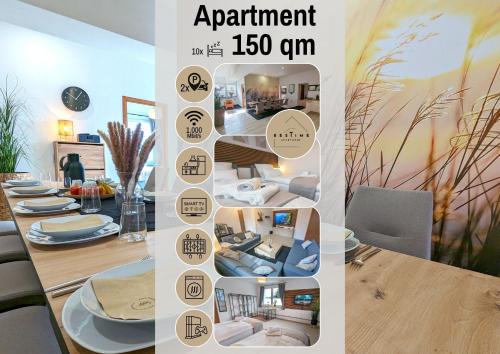 Wildeshausen Apartment | BesTime - 5 Schlafzimmer, Wohnzimmer, Küche, Waschtrockner, Terrasse, Smart-TVs, Netflix, Tischfußball