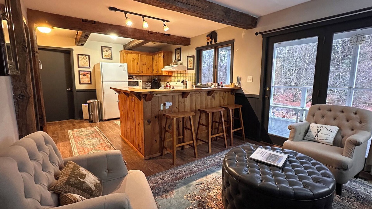 Montgomery Center Bed & Breakfast | Black Bear Suite - Amazing 2BR suite with deck overlooking the Trout River & only 7 minutes to Jay Peak Resort. With Breakfast Included!