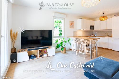 Castelnau-d'Estretefonds Apartment | BNB TOULOUSE - Le Chic Castel'nid - Clim - Parking - Terrasse - WiFi