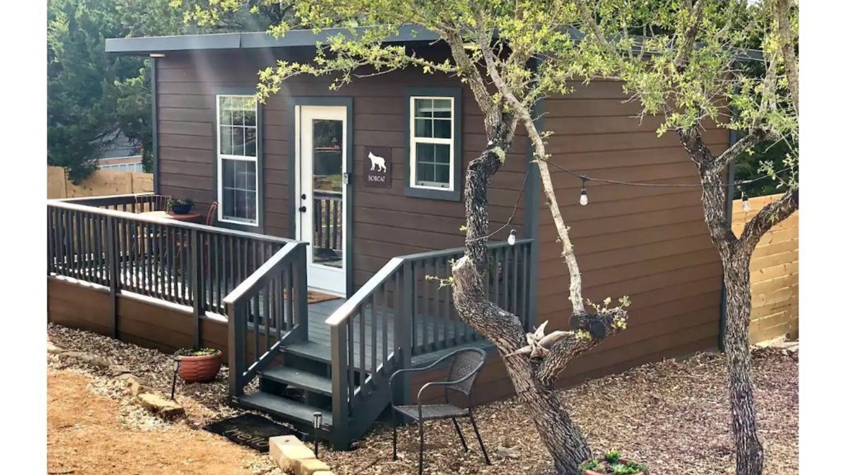 Austin Cabin | Bobcat cabin in 2 acre boutique resort with pool!