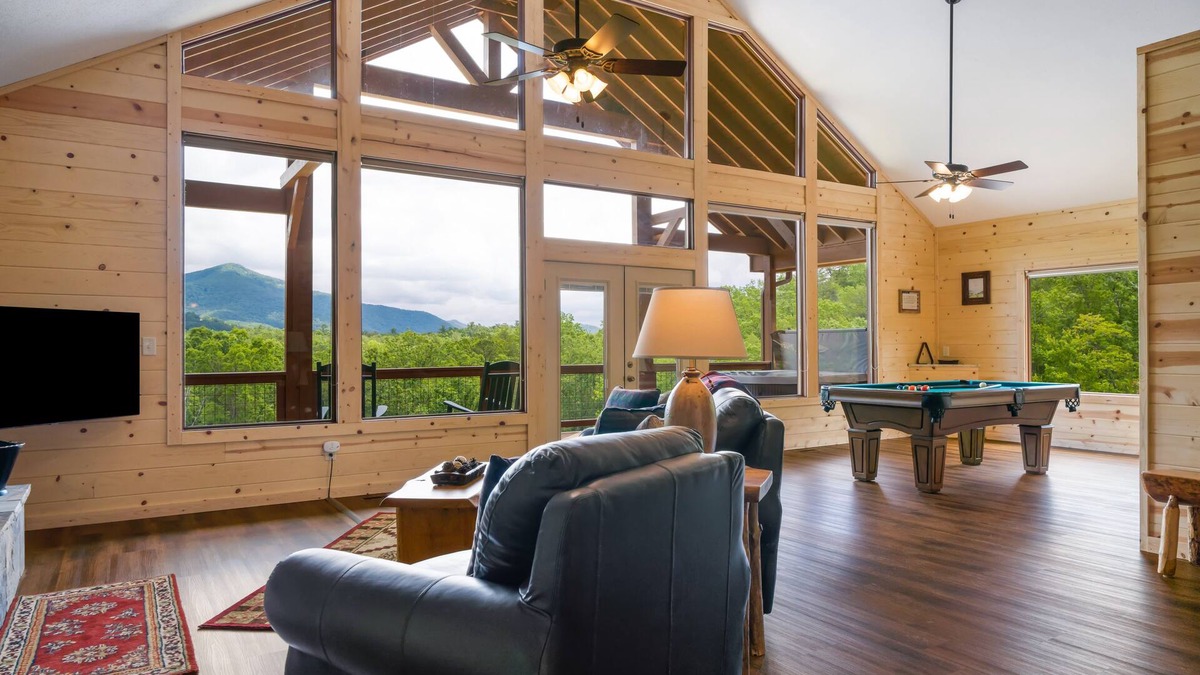 Sautee Nacoochee Cabin | Brand-new cabin with stunning mountain view, deck, hot tub, & fireplace