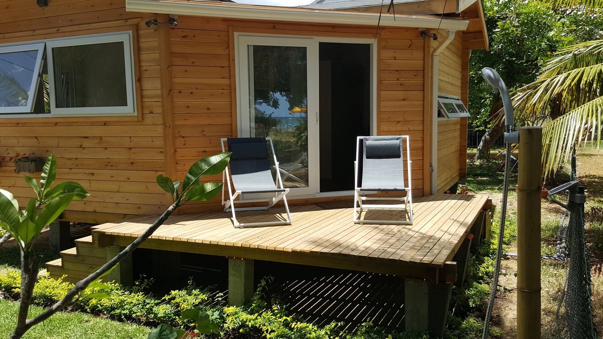 Tamarin Ski Chalet | Brand new Modern Chalet on the beach of Tamarin Bay with a free car provided.