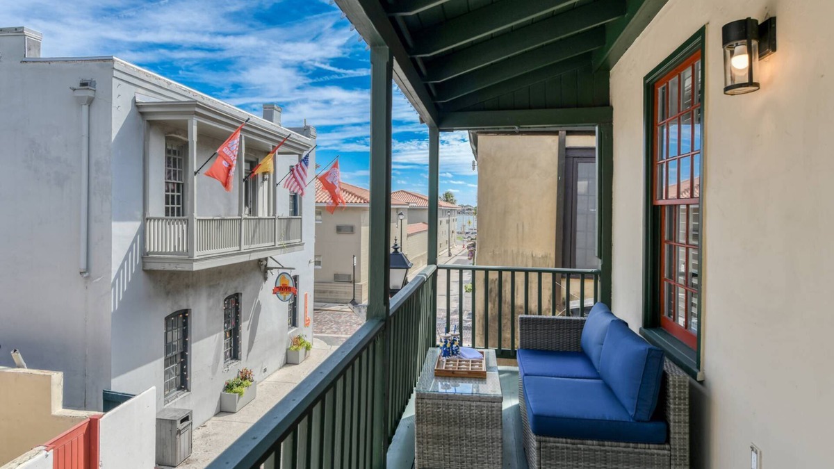 St. Augustine Historic District Apartment | Brand New Remodel, Epicenter of Historic Downtown, Balcony with Water View, Walk Everywhere, Parking