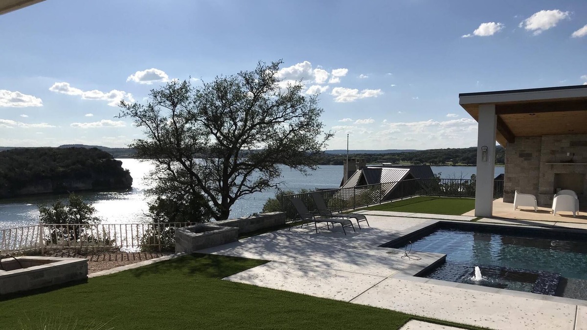 Graford Villa | Brazos Moon: Hell's Gate Basin! Pool, Cliffside, Views, Luxury Home.