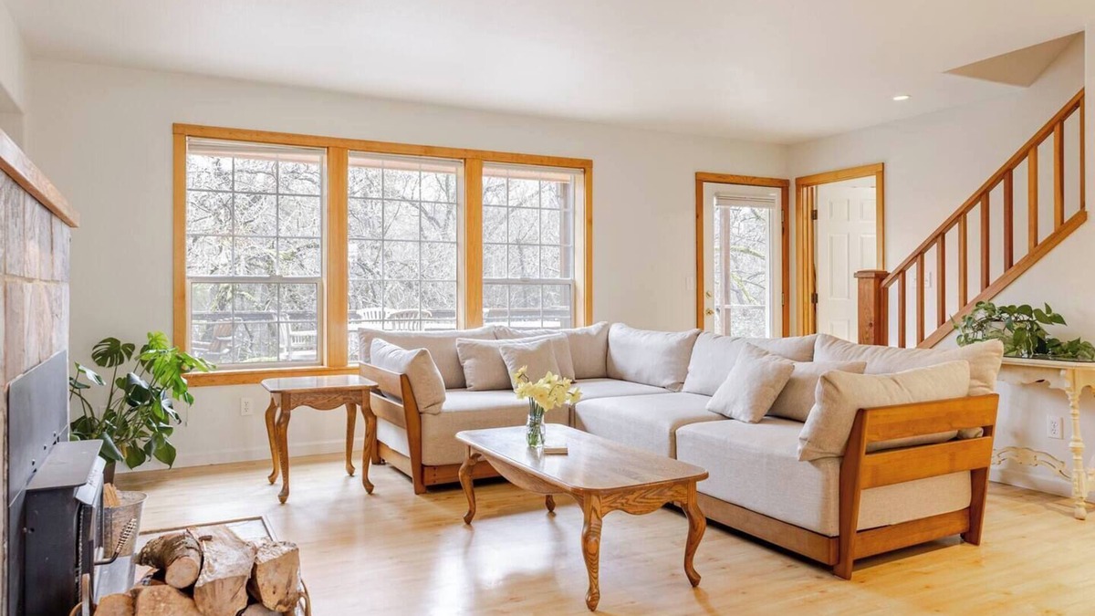 Volcano House | Bright 2BR in Charming Gold Rush Town w/Cozy Fireplace & Tree Views