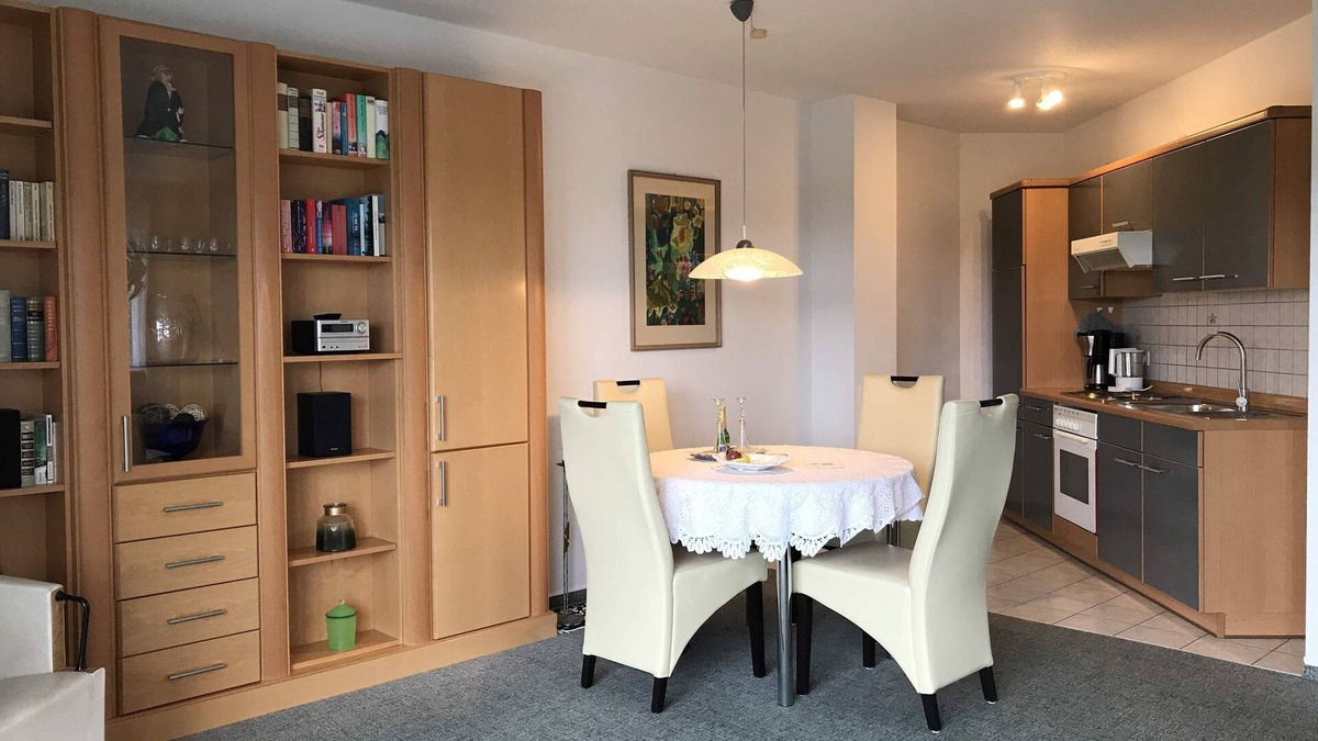 Bad Bocklet Apartment | Bright apartment (68 sqm) for up to 4 people with terrace and view over the Saale valley