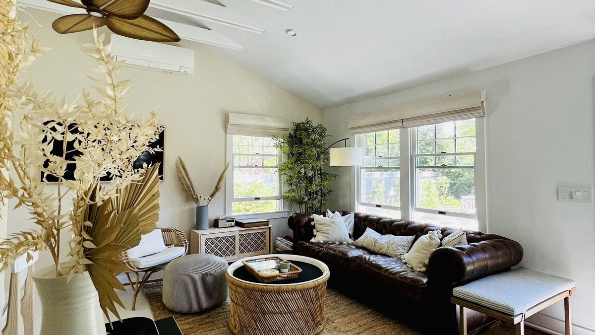 East Hampton North Cottage | Bright Modern Boho Beach Cottage, Heated Pool Access, EV Charging hook up