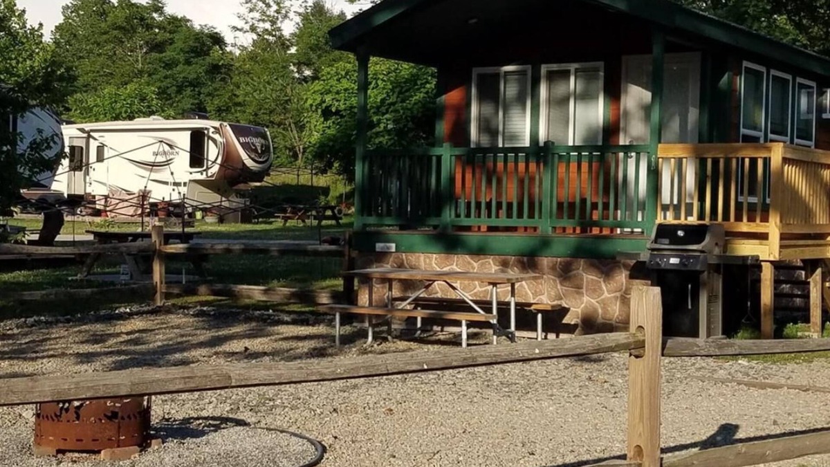 Dickerson Run Cabin | Cabin 11 - Beautiful cabin with a queen, full and twin bed. Great for days outdoors and nights in.