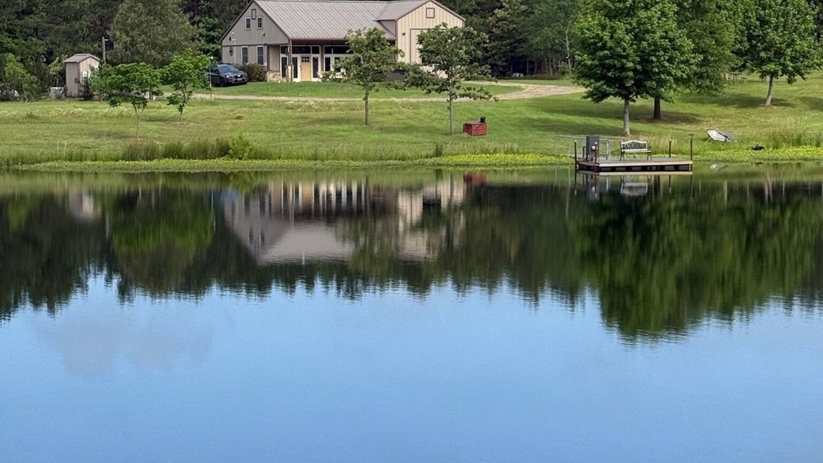 Cherokee County Cabin | Cabin: Hot Tub, Private Pond, Firepit & Scenic Views