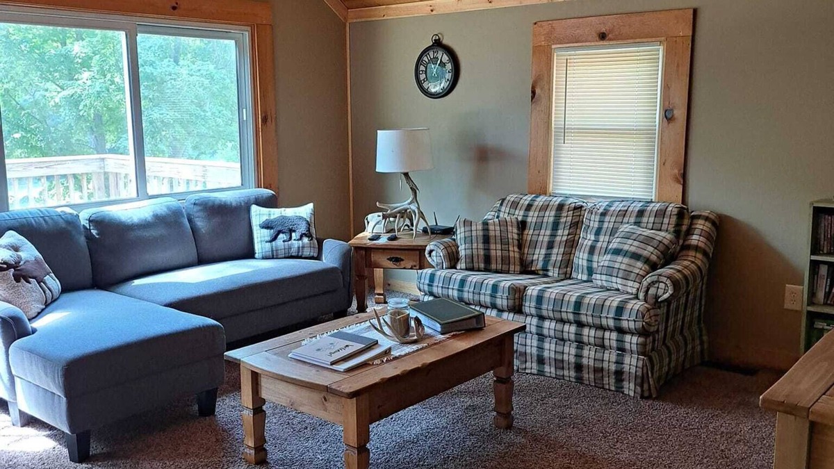 Marshall Cabin | Cabin nestled in the woods for a quiet relaxing getaway with large outdoor deck!