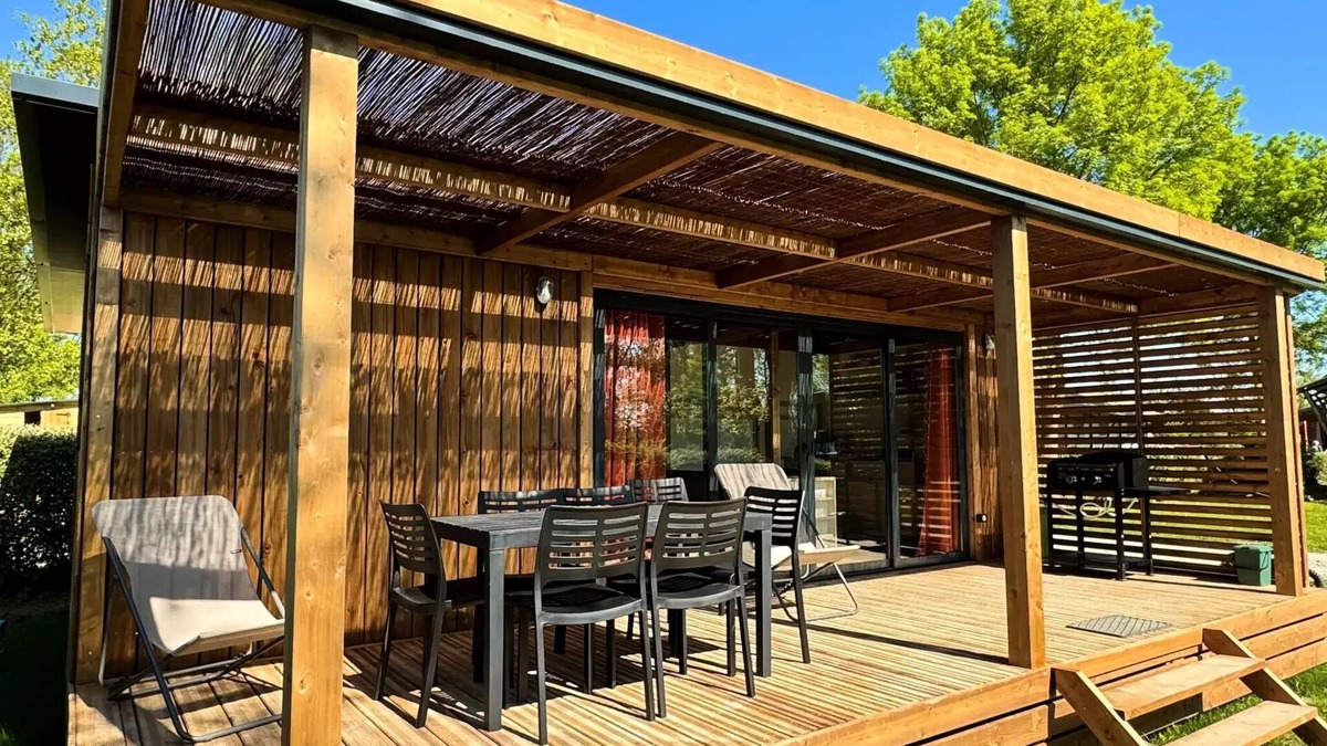Brissac-Quince Ski Chalet | Camping de l'Etang Sites and Landscapes * - Chalet Premium Confluence 3ch - TV - LV - NEW 2024 ! 6 persons