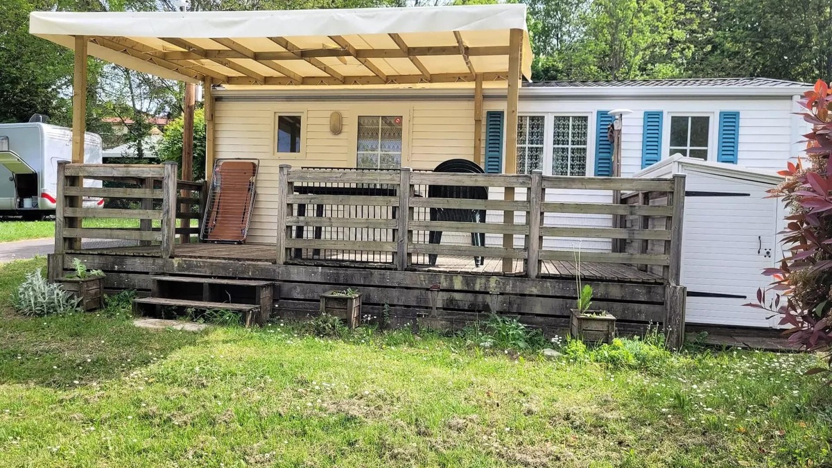 Le Grand Serre House | Camping le Grand Cerf * - Mobile home Comfort Superior 4p (32m2) with covered terrace, 2 bedrooms, air conditioning 4 people