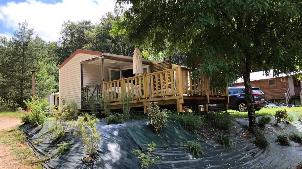 Thonac House | Camping maeva Escapades La Castillonderie * - Comfort Mobile Home 3 Rooms 4 People Air Conditioned + TV