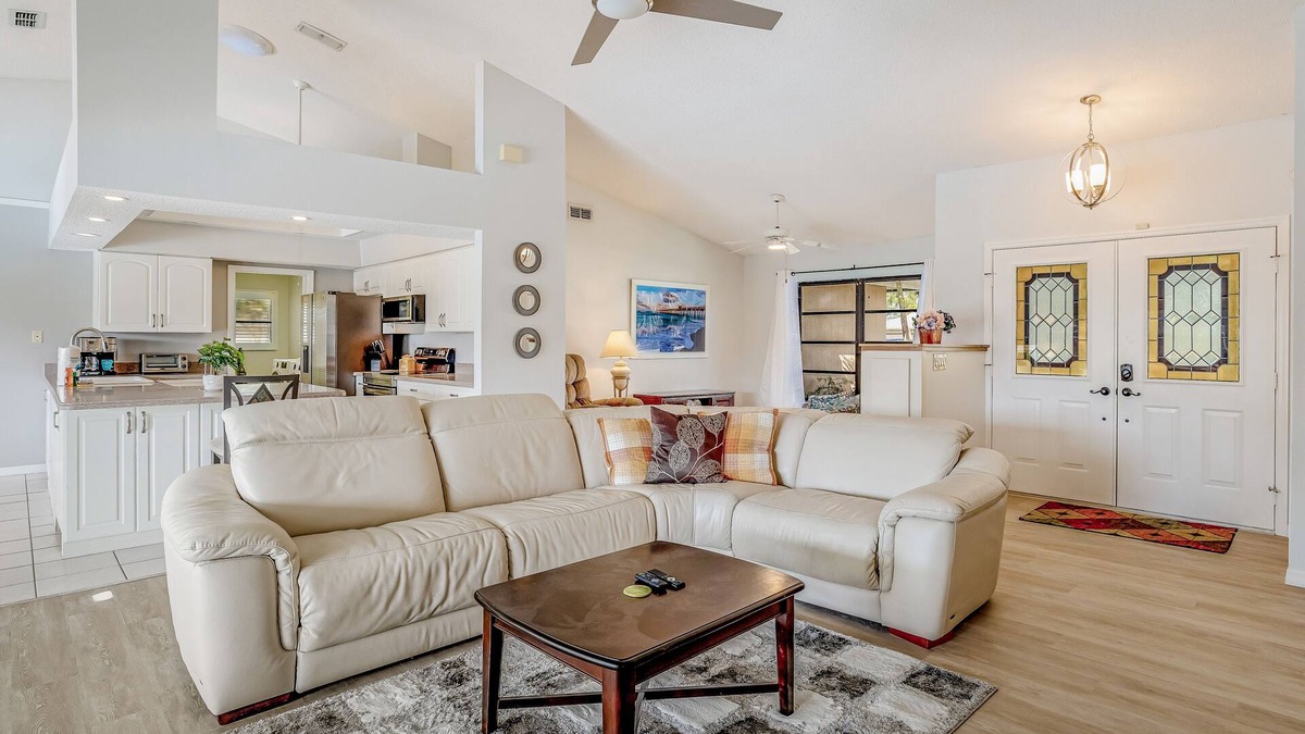 Pebble Beach House | Canal-front home with sandy beaches, golf courses, dock, & refreshing pool