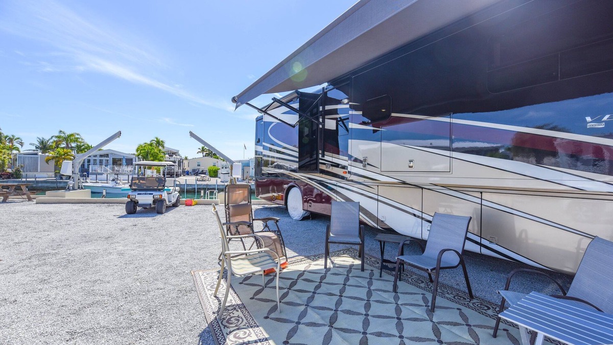 Cutthroat Harbor Estates RV Rental | Canal Front RV Lot 447 Venture Out, Oversized RV Lot with 60ft of Dockage!