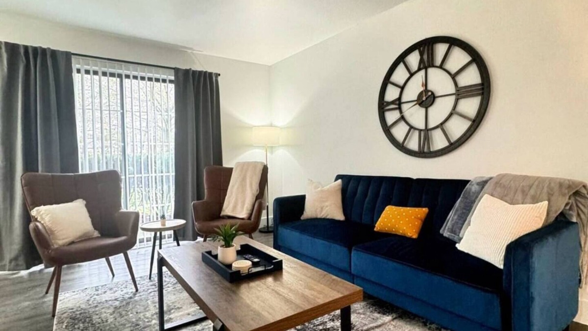 Canton Apartment | Canton Centrally Located Extended Stay - Pool, Gym, Split Layout Floorplan