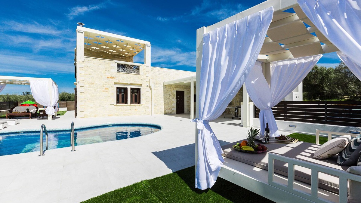 Roumeli Villa | Caramel Villa, with 40m² Pool & Spa Whirlpool