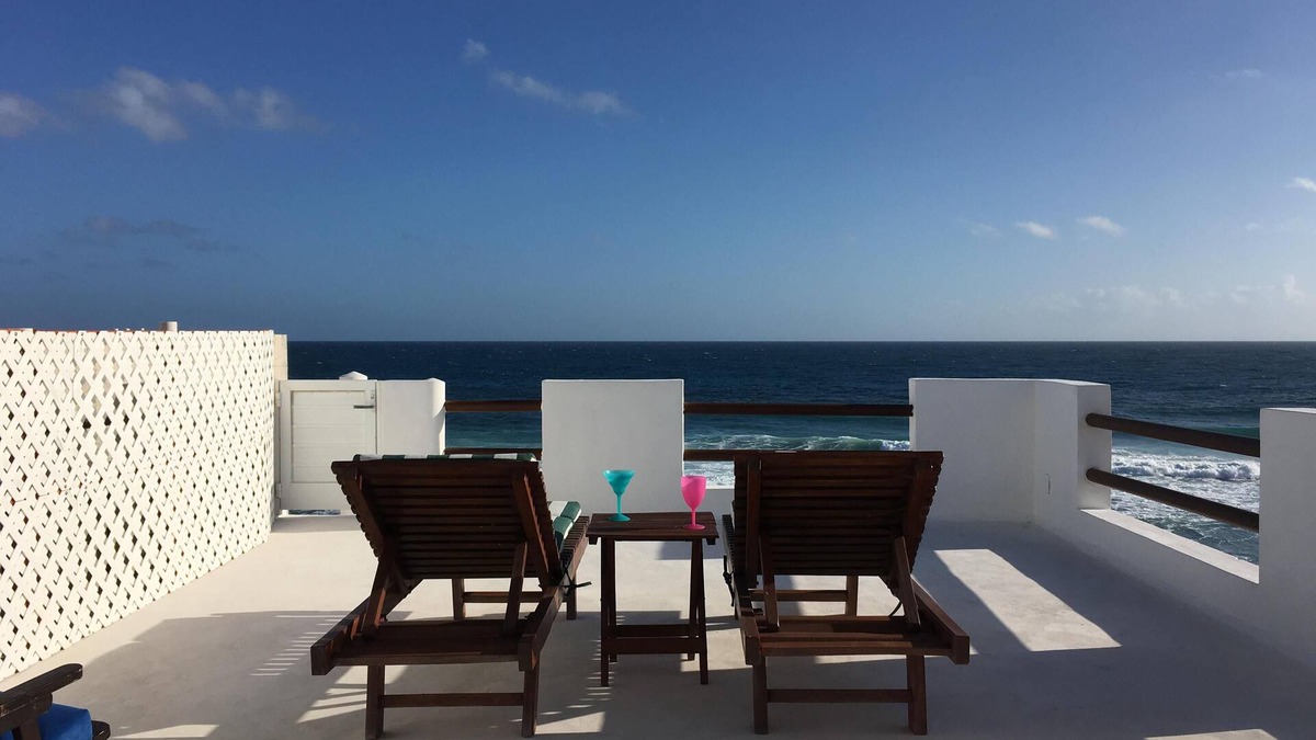 Colonia Salina Chica Apartment | Casa Rosa - Beautiful Ocean Front Home - One Bedroom Penthouse Apartment