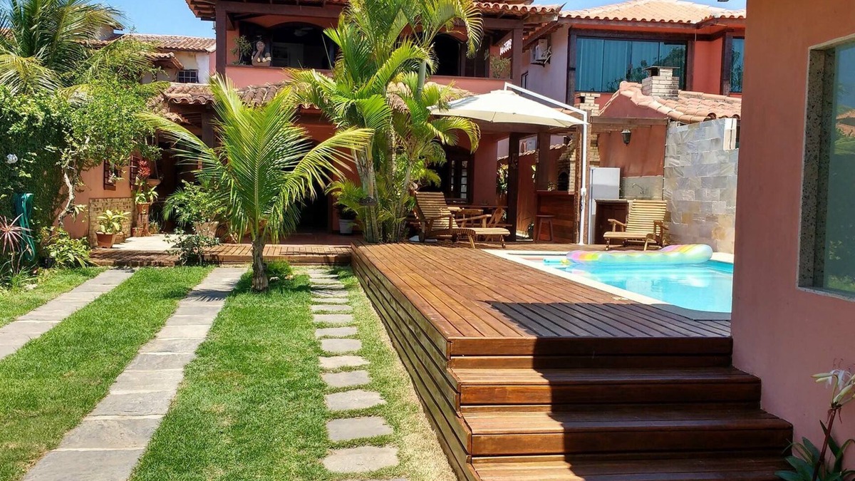 Manguinhos House | Casa Veraneio 5 rooms with swimming pool, sauna, barbecue, split air and wi-fi