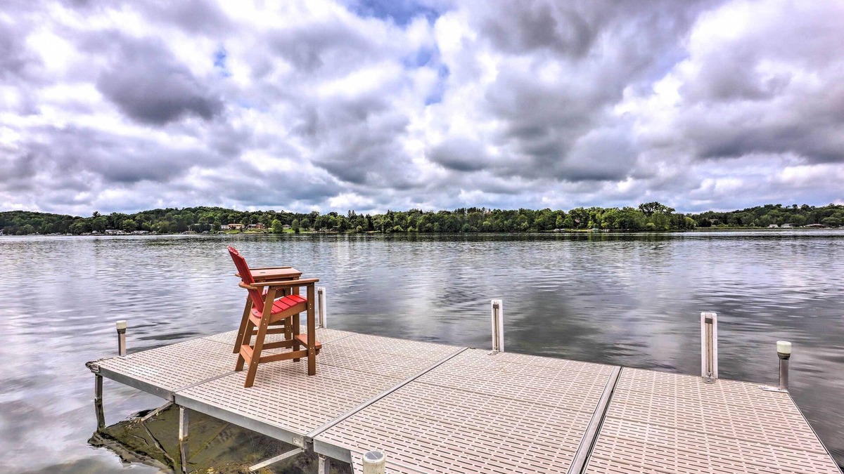 Campbellsport House | Cascade Lakefront Home: Boat Dock, Fire Pit!