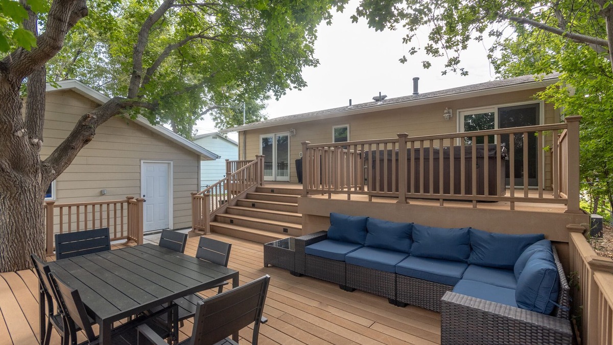 West End House | Centrally located, huge shaded patio with hot tub! Entire place to yourself!