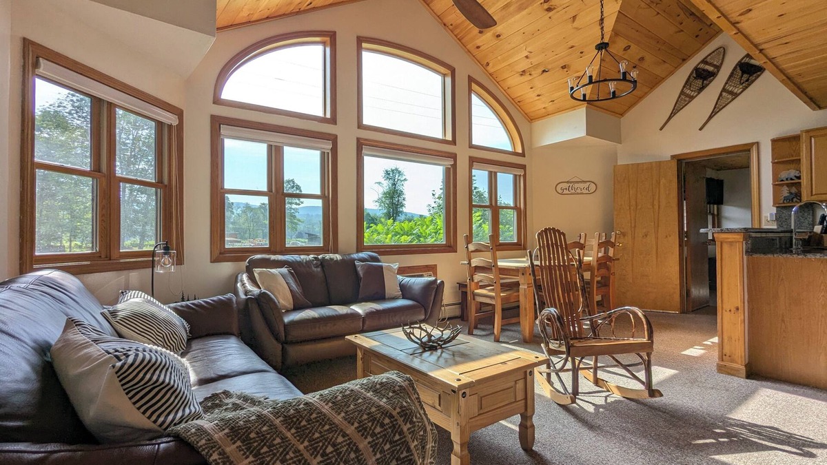 Woodstock Condo | Chalet-styled condo in the heart of the White Mountains; pool/hottub/golfing