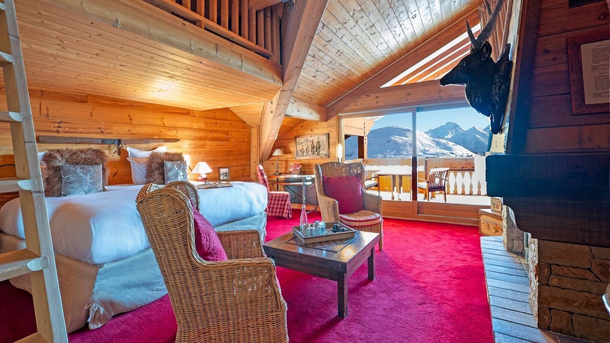 Cognet Apartment | Chambre prestige, balcon & cheminée – Alpe d’Huez