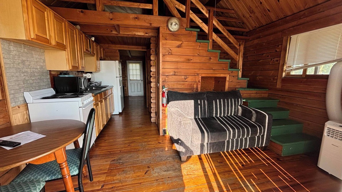Plattsburgh Cabin | Charming 1 bedroom rustic cabin with WiFi, AC at Plattsburgh RV Park