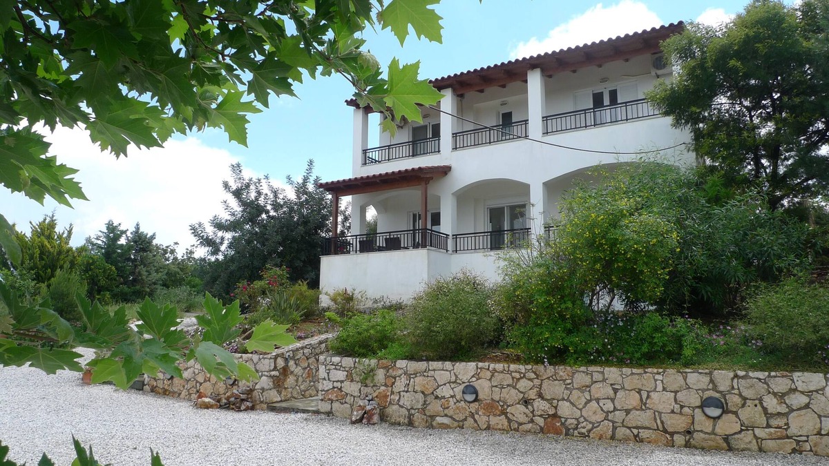 Vamos Villa | Charming and serene villa with pool, lush garden, sea and mountain view